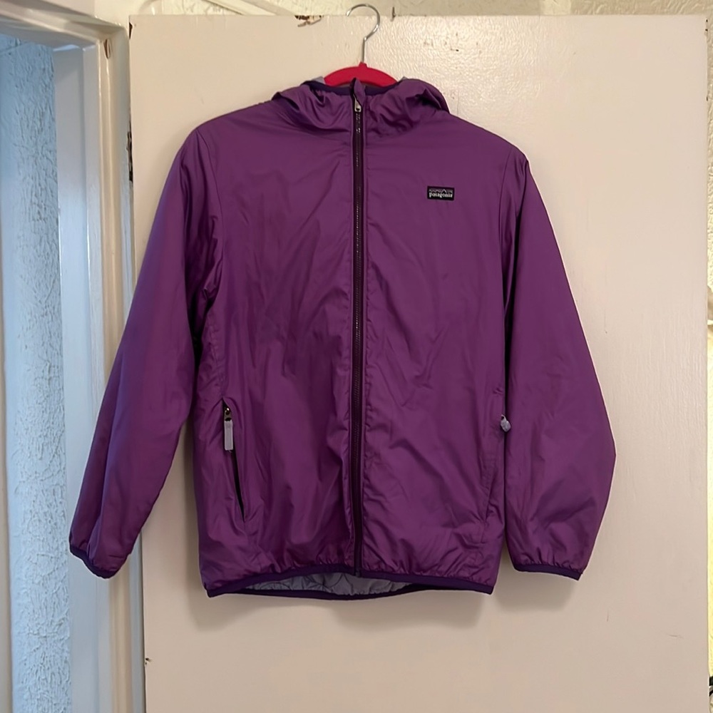 Patagonia Kids Purple Hooded Insulated Jacket Youth X-Large Full Zip